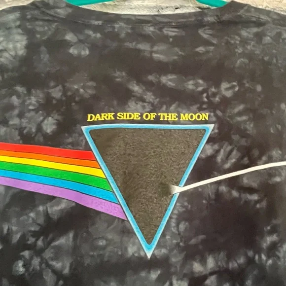 Pink Floyd Dark Side of the Moon Black Tee with Rainbow Prism Graphic NWOTunisex - Picture 2 of 6